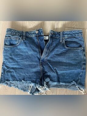 Forever 21 Raw Hem Dark Blue Denim Shorts